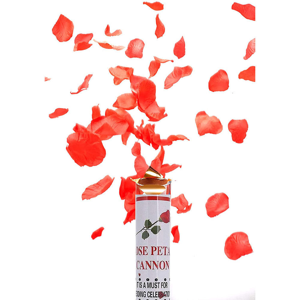 Cañon petalos Rojos o blancos de tela Confeti